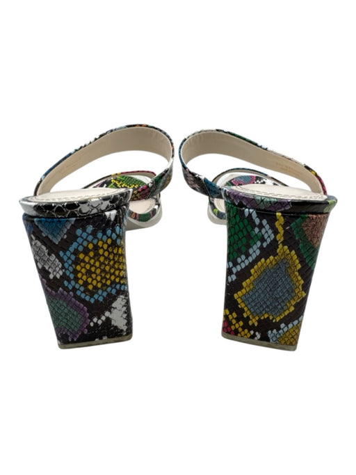 Kat Maconie Shoe Size 7 White & Multi Leather Snakeskin print Square Toe Sandals White & Multi / 7