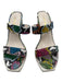 Kat Maconie Shoe Size 7 White & Multi Leather Snakeskin print Square Toe Sandals White & Multi / 7