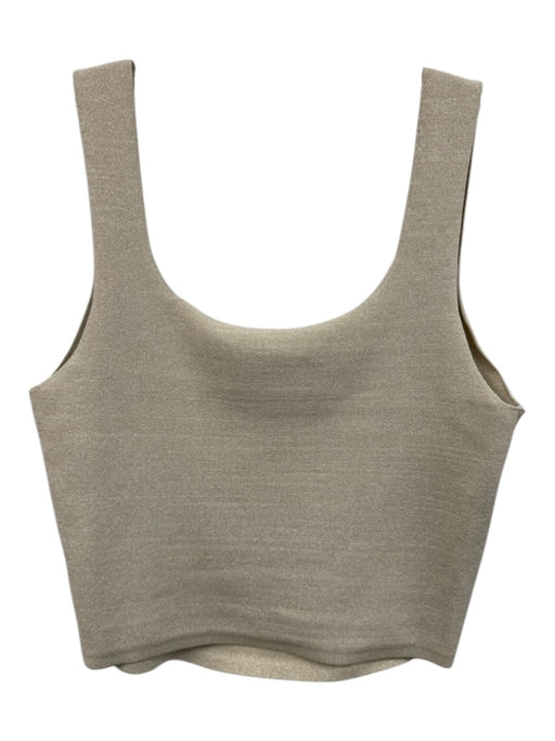 A.L.C. Size Medium Champagne Gold Rayon Blend Sleeveless Metallic Thread Top Champagne Gold / Medium