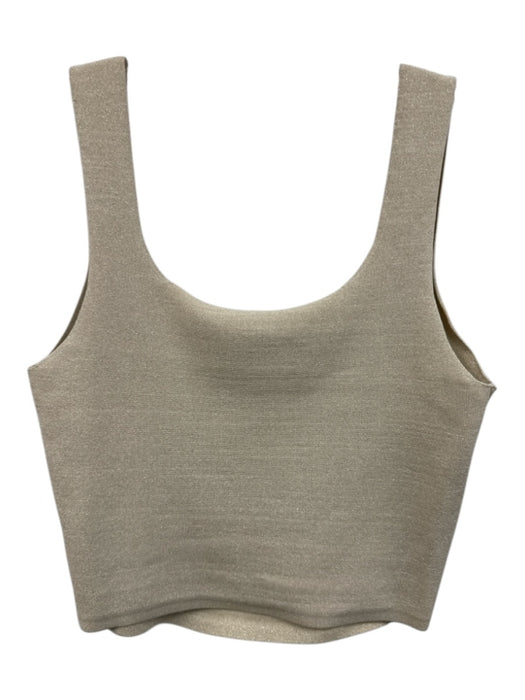 A.L.C. Size Medium Champagne Gold Rayon Blend Sleeveless Metallic Thread Top Champagne Gold / Medium