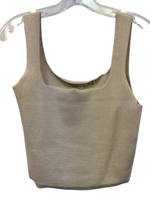 A.L.C. Size Medium Champagne Gold Rayon Blend Sleeveless Metallic Thread Top Champagne Gold / Medium