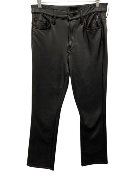 Mother Size 28 Black PU Leather High Rise Zip & Button Bootcut Pants Black / 28