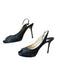 Jimmy Choo Shoe Size 37.5 Black Canvas Metallic Stiletto Peep Toe Pumps Black / 37.5