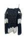 Yigal Azrouel Size 6 Black & White Polyester Long Sleeve Lace Off Shoulder Top Black & White / 6