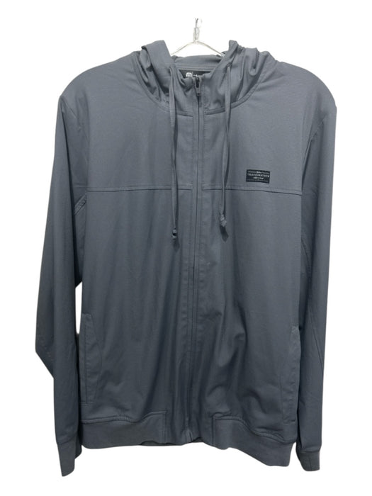 Travis Mathew Size S Gray Synthetic Solid Hood Windbreaker Men's Jacket Gray / S