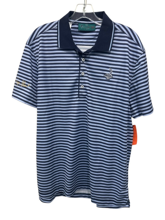 Payne Stewart NWT Size L Blue & Light Blue Print Cotton Blend Polo Short Sleeve Blue & Light Blue Print / L