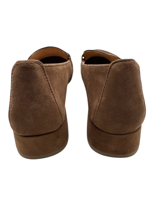 Gabor Brown Leather Upper Suede Buckle Chisel Toe Block heel Loafers Brown