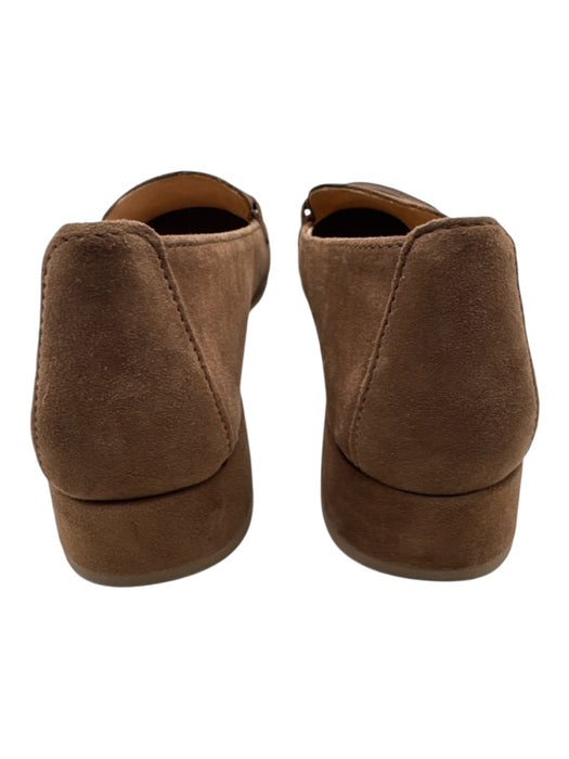 Gabor Brown Leather Upper Suede Buckle Chisel Toe Block heel Loafers Brown