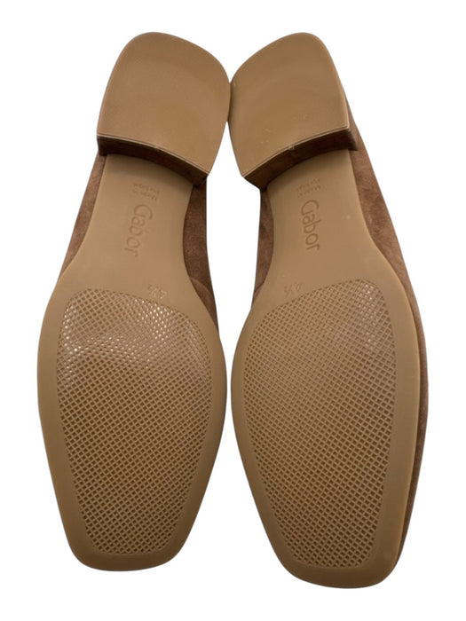 Gabor Brown Leather Upper Suede Buckle Chisel Toe Block heel Loafers Brown
