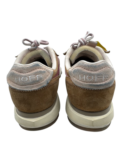 Hoff Shoe Size 7.5 Pink & Brown Leather & Fabric Upper Suede Detail Sneakers Pink & Brown / 7.5