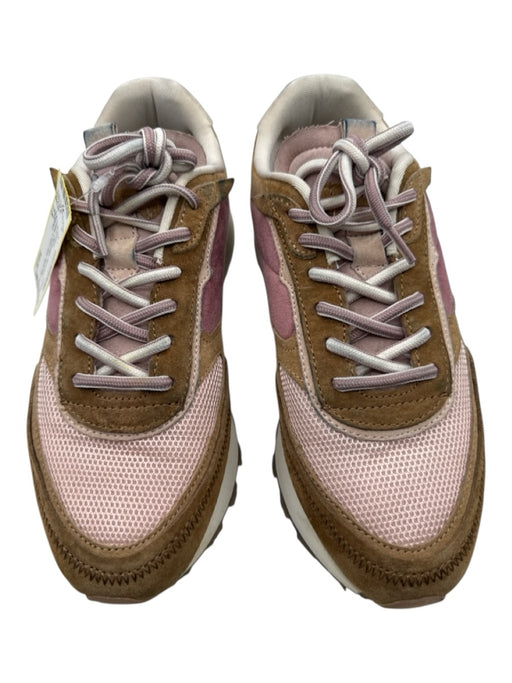 Hoff Shoe Size 7.5 Pink & Brown Leather & Fabric Upper Suede Detail Sneakers Pink & Brown / 7.5