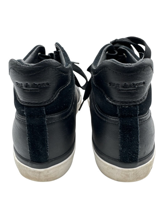 Rag & Bone Shoe Size 37.5 Black & White Leather Upper Suede Detail Sneakers Black & White / 37.5