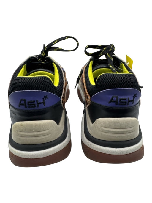 Ash Shoe Size 38 Black, Brown & Multi Leather & Fabric Upper Low Top Sneakers Black, Brown & Multi / 38