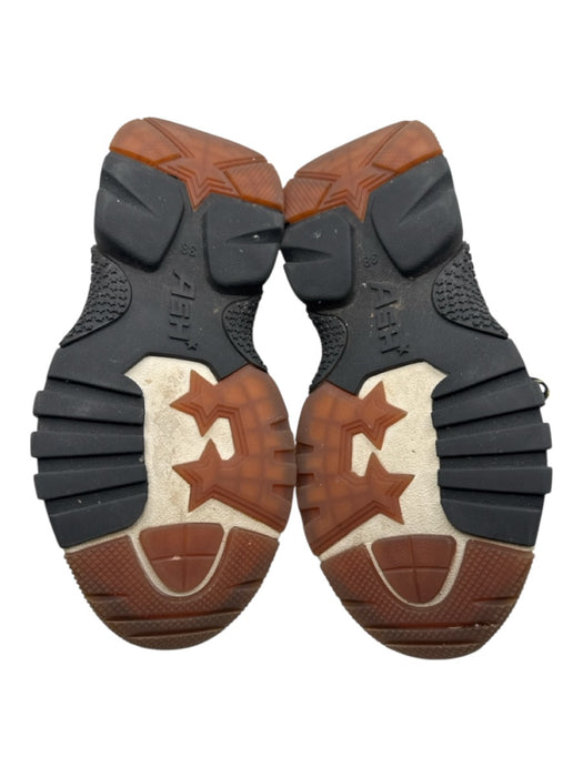 Ash Shoe Size 38 Black, Brown & Multi Leather & Fabric Upper Low Top Sneakers Black, Brown & Multi / 38