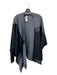 St John Size One Size Gray & Black Wool & Rayon Open Front Knit Poncho Jacket Gray & Black / One Size