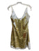 Intimately Free People Size L White & Gold Rayon Sequined Sleeveless Dress White & Gold / L