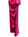 Dolce & Gabbana Size 46 Hot pink Silk Cold Shoulder Draped Midi Evening Dress Hot pink / 46