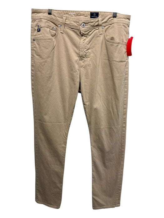 AG Size 34 Beige Cotton Blend Solid Khakis Men's Pants Beige / 34