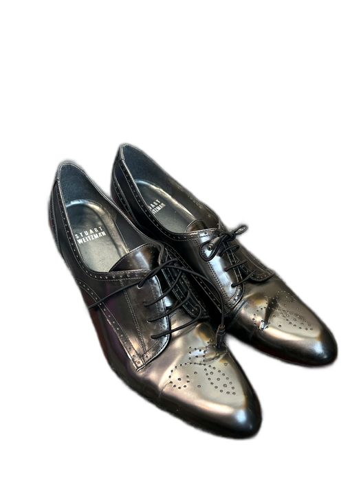 Stuart Weitzman Shoe Size 8 Black Manmade Material Pointed Toe Lace Up Shoes Black / 8
