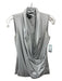 A'nue Ligne Size S Gray Tactel Blend Surplice Sleeveless Collar Top Gray / S