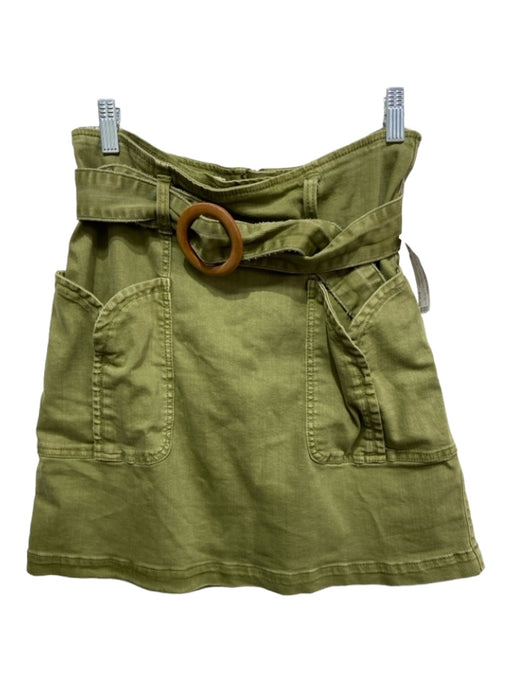 Pilcro and the Letterpress Size 8 Light Green Cotton Pockets Back Zip Skirt Light Green / 8