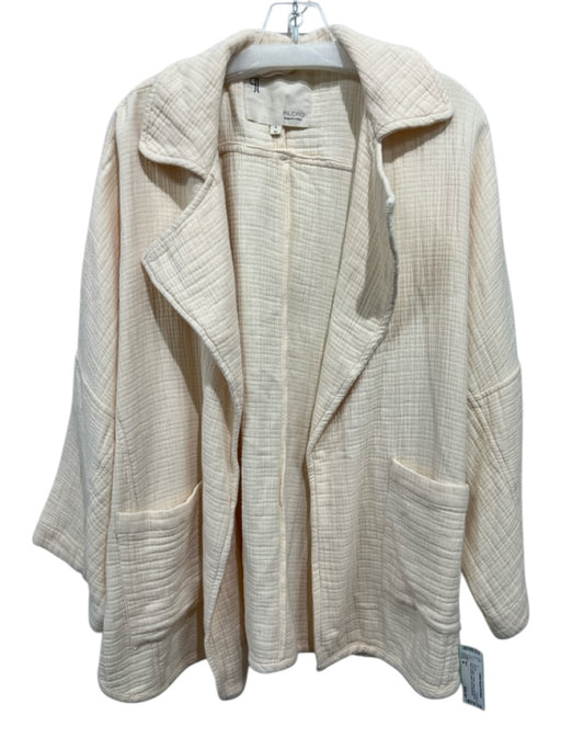Pilcro Size M Cream Beige Cotton Gauze 3/4 Sleeve Patch Pocket Open Front Jacket Cream Beige / M