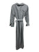 Rag & Bone Size L White & Gray Linen & Cotton Striped 3/4 Sleeve Dress White & Gray / L