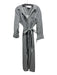 Rag & Bone Size L White & Gray Linen & Cotton Striped 3/4 Sleeve Dress White & Gray / L