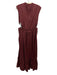 Tibi Size 8 Burgundy Red Linen Sleeveless Cut Out Sides V Neck Back Zip Dress Burgundy Red / 8
