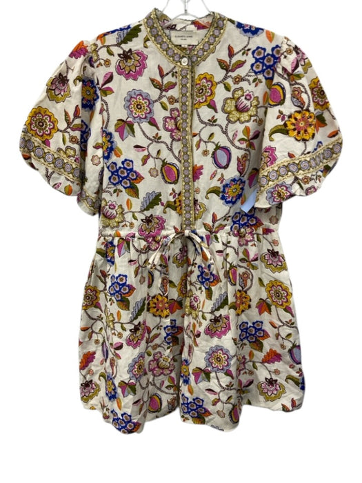Elizabeth James the Label Size S Beige, Purple & Green multi Button Up Dress Beige, Purple & Green multi / S