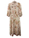 Bell by Alicia Bell Size S White, Pink, Beige Cotton & Silk Button Up Maxi Dress White, Pink, Beige / S