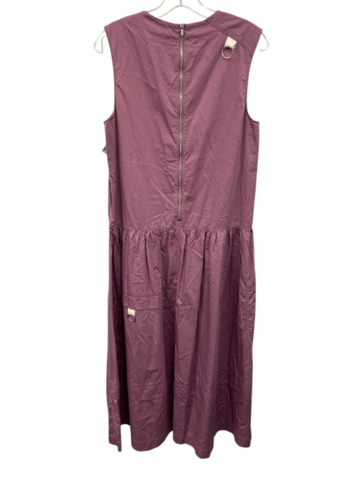 Tibi Size 2 Purple Cotton Sleeveless Cinch Waist Back Zip Pockets Dress Purple / 2