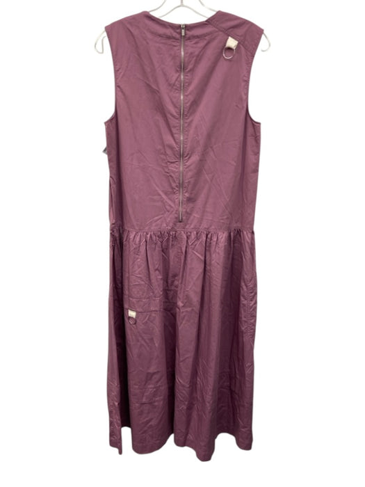 Tibi Size 2 Purple Cotton Sleeveless Cinch Waist Back Zip Pockets Dress Purple / 2