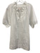 XiRENA Size S White Cotton Ruffle Neck Balloon Sleeve Mini Dress White / S