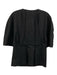 Banana Republic Size S Black Cotton Blend Short Sleeve Front Zip Pleated Top Black / S