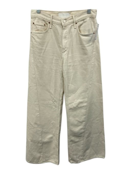 Snacks by Mother Size 26 Cream Cotton Blend Wide Leg Zip & Button Jeans Cream / 26