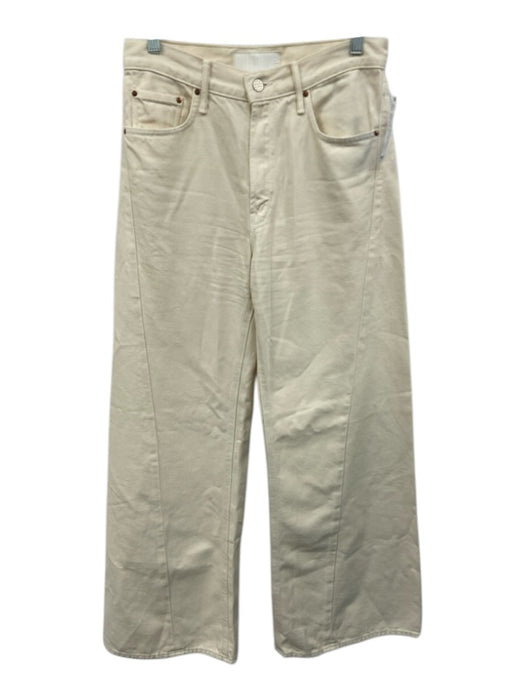 Snacks by Mother Size 26 Cream Cotton Blend Wide Leg Zip & Button Jeans Cream / 26