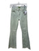 Mother Size 24 Green Cotton Zip Fly Flare Frayed Hem Jeans Green / 24