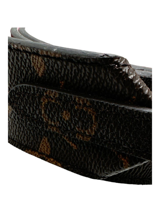 Louis Vuitton Brown Leather Monogram Goldtone Hardware strap Brown