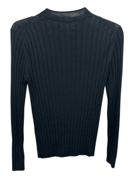 Banana Republic Size XS Black Merino Wool Long Sleeve Solid Ribbed Mock Neck Top Black / XS