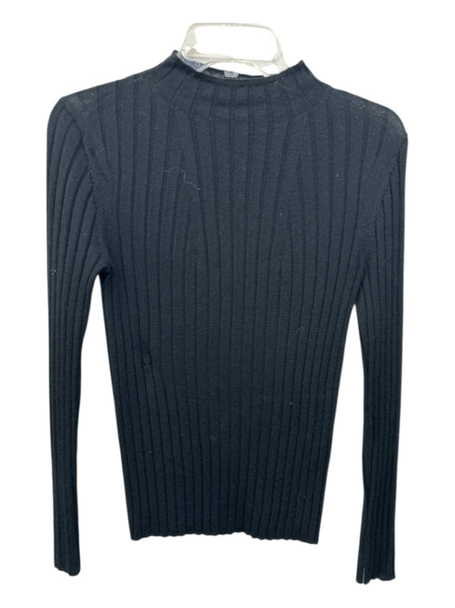 Banana Republic Size XS Black Merino Wool Long Sleeve Solid Ribbed Mock Neck Top Black / XS
