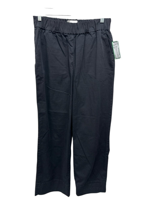 Everlane Size M Black Cotton Elastic Waist Solid Wide Leg Pants Black / M