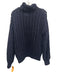 Anine Bing Size XS Navy Blue Wool Blend Long Sleeve Crochet Mock Neck Sweater Navy Blue / XS