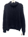 Anine Bing Size XS Navy Blue Wool Blend Long Sleeve Crochet Mock Neck Sweater Navy Blue / XS