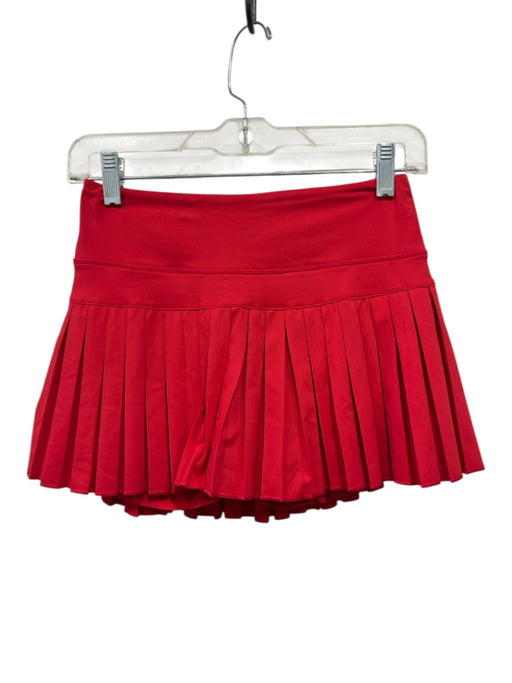 Goldhinge Size S Red Polyester Blend Wide Waist Band Pleated Athletic Skort Red / S