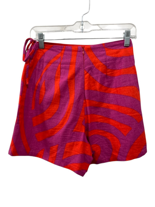 Corey lynn calter Size XS purple & orange Linen & Cotton Abstract Print Shorts purple & orange / XS