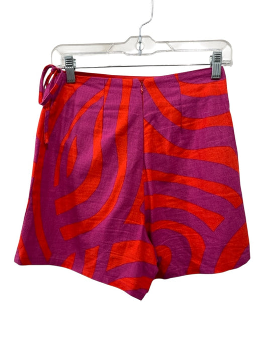 Corey lynn calter Size XS purple & orange Linen & Cotton Abstract Print Shorts purple & orange / XS
