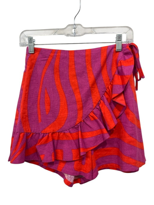 Corey lynn calter Size XS purple & orange Linen & Cotton Abstract Print Shorts purple & orange / XS