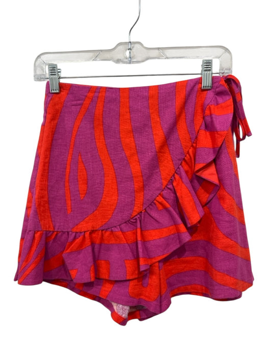 Corey lynn calter Size XS purple & orange Linen & Cotton Abstract Print Shorts purple & orange / XS
