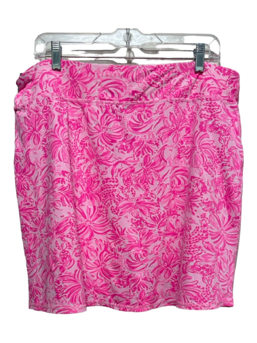 Lilly Pulitzer Luxletic Size XL Pink Nylon Blend Pockets Floral Athletic Skort Pink / XL